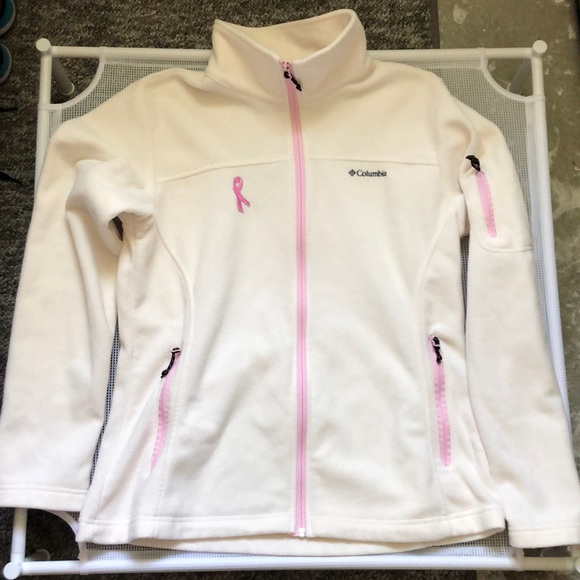 Columbia Off White Fleece Jacket With 